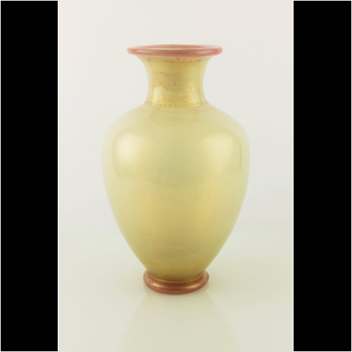 "Vetro Opalino Oro Iridescente" Vase by Arte Vetraria Muranese Italy 1935