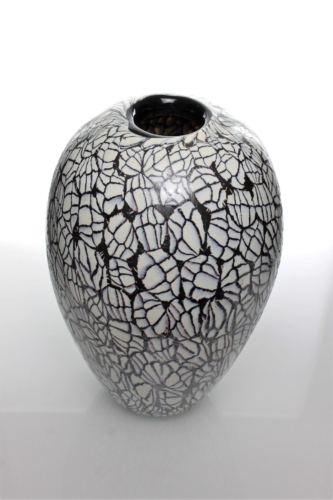 Ermanno Toso & Vittorio Ferro Murrine “Avorio e Nerox” Vase Murano