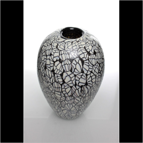 Ermanno Toso & Vittorio Ferro Murrine “Avorio e Nerox” Vase Murano