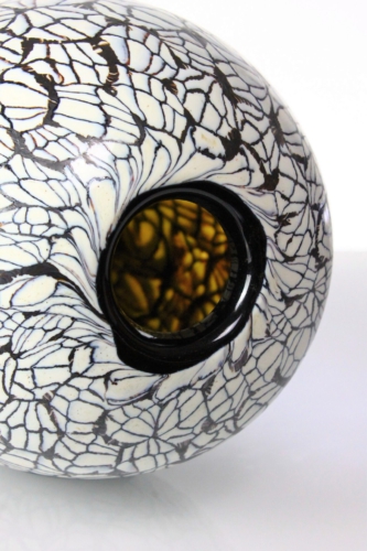 Ermanno Toso & Vittorio Ferro Murrine “Avorio e Nerox” Vase Murano