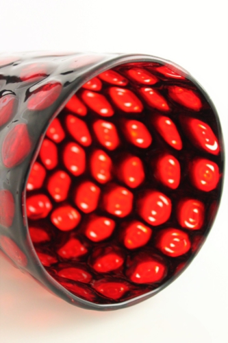 Vittorio Ferro a red Ring Murrine Vase by Fratelli Pagnin Italy 1995