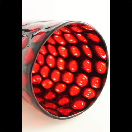 Vittorio Ferro a red Ring Murrine Vase by Fratelli Pagnin Italy 1995