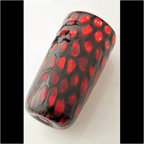 Vittorio Ferro a red Ring Murrine Vase by Fratelli Pagnin Italy 1995