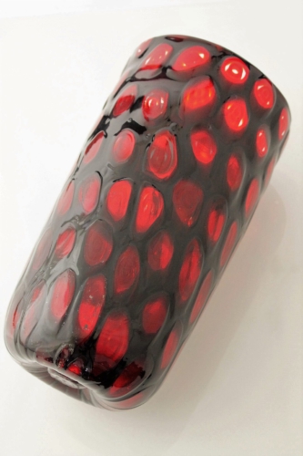 Vittorio Ferro a red Ring Murrine Vase by Fratelli Pagnin Italy 1995