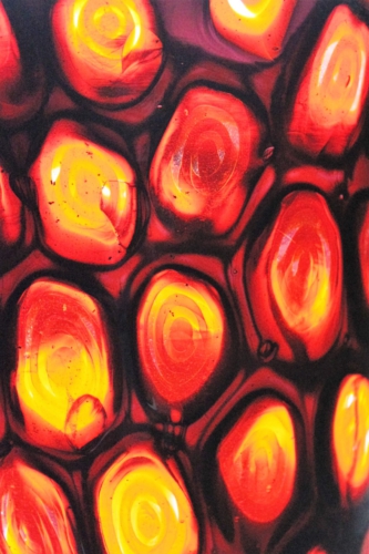 Vittorio Ferro a red Ring Murrine Vase by Fratelli Pagnin Italy 1995