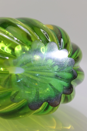 Flavio Poli Vase „Sommerso a Coste“ yellow/green Seguso Vetri d´Arte Murano 1958