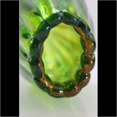Flavio Poli Vase „Sommerso a Coste“ yellow/green Seguso Vetri d´Arte Murano 1958