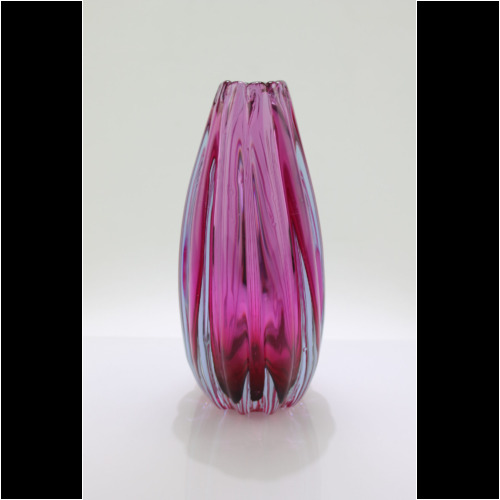 Flavio Poli Vase „Sommerso a Coste“ pink Seguso Vetri d´Arte Murano 1958