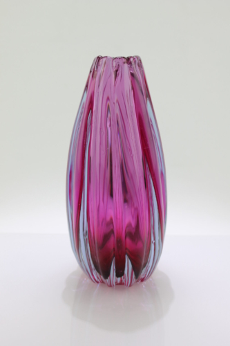Flavio Poli Vase „Sommerso a Coste“ pink Seguso Vetri d´Arte Murano 1958