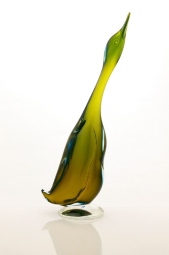 Flavio Poli a tall goose "Oca" Sculpture Seguso Vetri d´Arte Italy 1950s