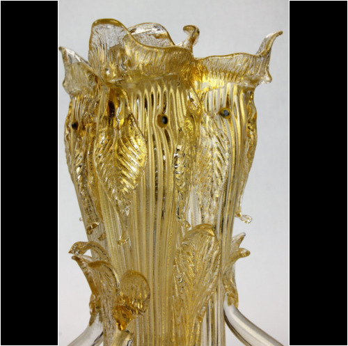 Ercole Barovier a “Golden Dolphins” Vase Artisti Barovier Murano Glass Vase 1940s