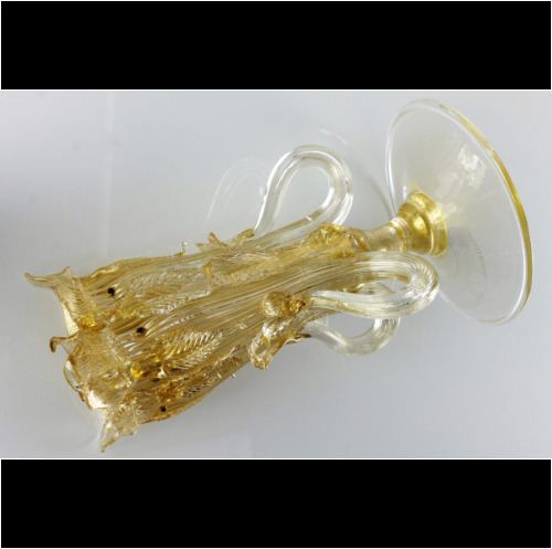 Ercole Barovier a “Golden Dolphins” Vase Artisti Barovier Murano Glass Vase 1940s