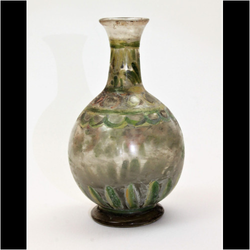 <em><b> Compagnia di Venezia e Murano</b><br>enamel painted Vase<br>Italy 1920<em/> Compagnia di Venezia e Murano (C.V.M.), painted glass vase c. 1920.