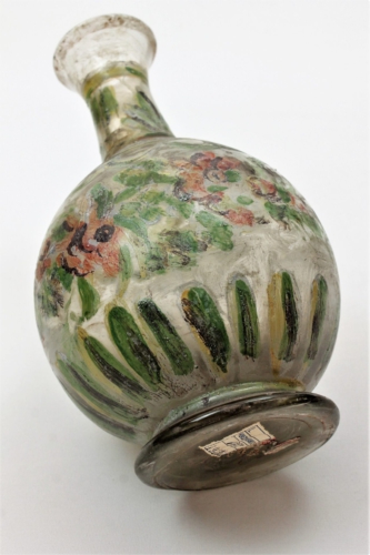 Compagnia di Venezia e Murano (C.V.M.), painted glass vase c. 1920.