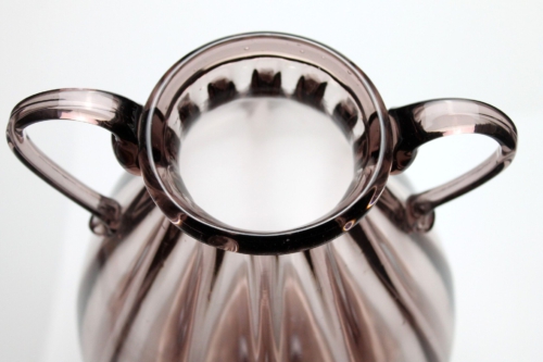 Vittorio Zecchin resp. Napoleone Martinuzzi a Soffiato Glass Vase with Handles Cappellin Venini & C Murano., 1925