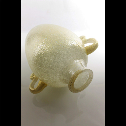 Napoleone Martinuzzi a white Pulegoso Glass Vase Venini & C., Italy 1930