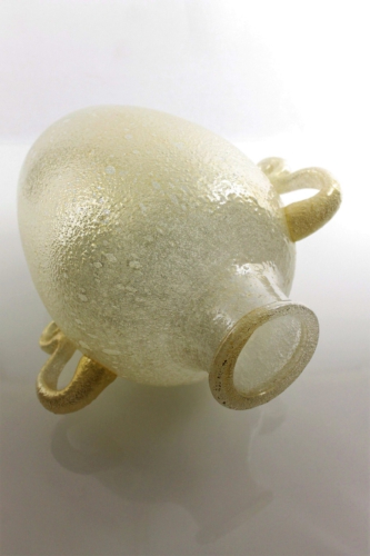 Napoleone Martinuzzi a white Pulegoso Glass Vase Venini & C., Italy 1930