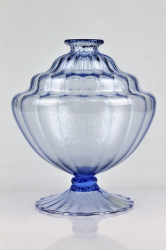 Napoleone Martinuzzi blue soffiato vase by V.S.M. Venini & C.,Italy 1925