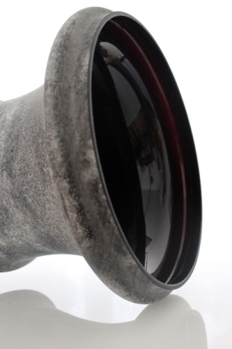 Seguso Vetri d´Arte a tall Amphora "Nero a Scavo" Vase Italy 1970