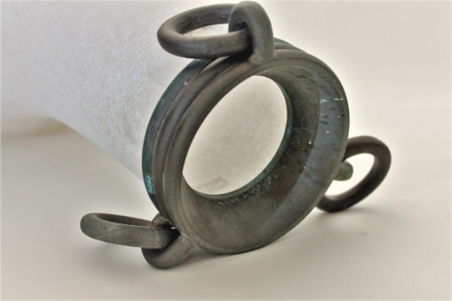 Seguso Vetri d´Artea Amphora with Bronze Ring Decorations Italy 1980