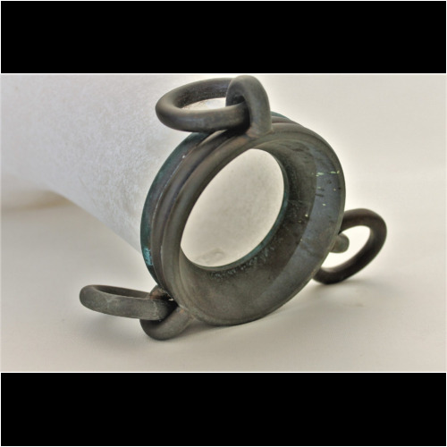 Seguso Vetri d´Artea Amphora with Bronze Ring Decorations Italy 1980