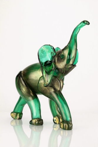 Napoleone Martinuzzi Venini Murano Glass Golden Elephant Sculpture 1933