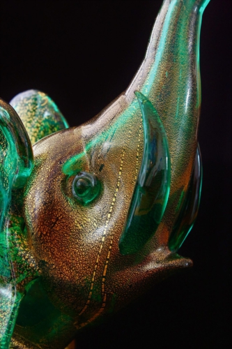 Napoleone Martinuzzi Venini Murano Glass Golden Elephant Sculpture 1933