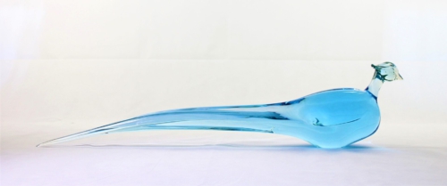 <em><b>Antonio Da Ros</b><br />tall Phaesant<br /> Italy 1960</em> antonio da ros cenedese murano glass pheasant