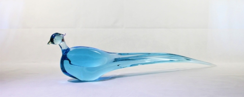 <em><b>Antonio Da Ros</b><br />tall Phaesant<br /> Italy 1960</em> antonio da ros cenedese murano glass pheasant