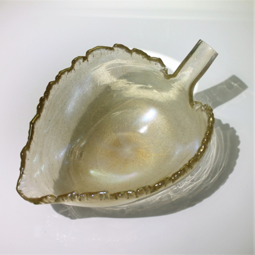 flavio poli seguso vetri d’arte murano glass leaf bowl 1930/40