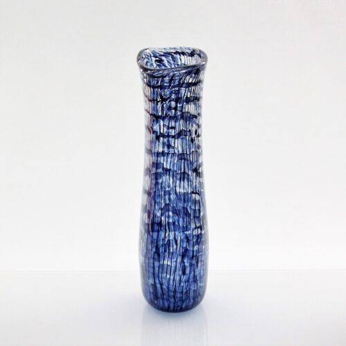 vittorio ferro murano glass murrine vase blue aventurine