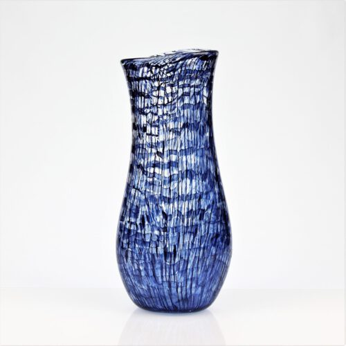 <em><b>Vittorio Ferro</b><br />Murrine Vase<br />Italy 1995</em> vittorio ferro murano glass murrine vase blue aventurine