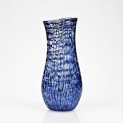 vittorio ferro murano glass murrine vase blue aventurine