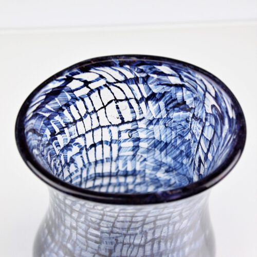 vittorio ferro murano glass murrine vase blue aventurine
