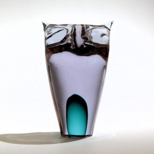 antonio da ros murano glass purlpe owl sculpture by gino cenedese 1962