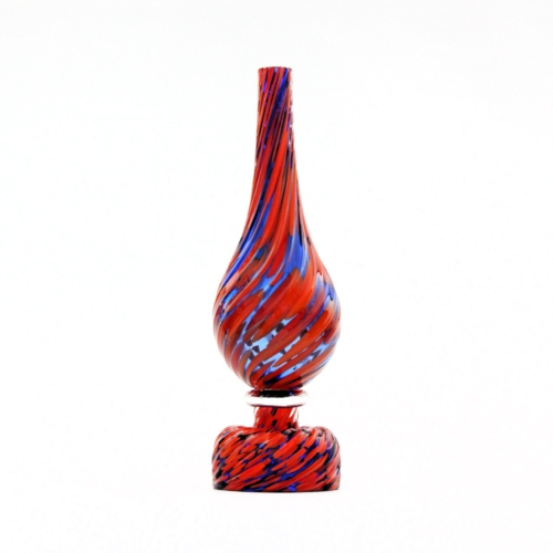 <em><b>Archimede Seguso</b><br>Vase<br />Italy 1950</em> archimede seguso murano glass vase blue red dots 1950