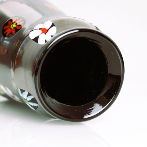 ermanno toso murano glass vase nerox flower murrine