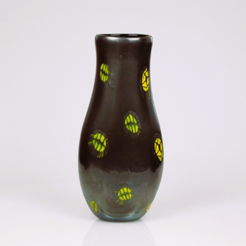 ermanno toso murano glass vase nerox yellow murrine