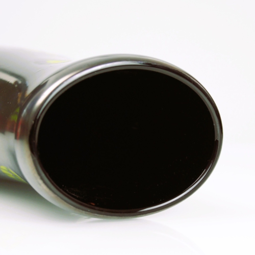 <em><b>Ermanno Toso</b><br />Nerox Vase<br />Italy 1960</em> ermanno toso murano glass vase nerox yellow murrine