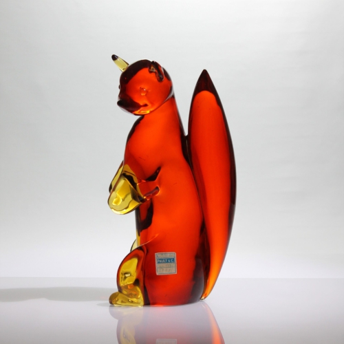<em><b>Flavio Poli</b><br />Squirrel<br />Italy 1950</em> flavio poli and archimede seguso murano galss sculpture squirrel 1950