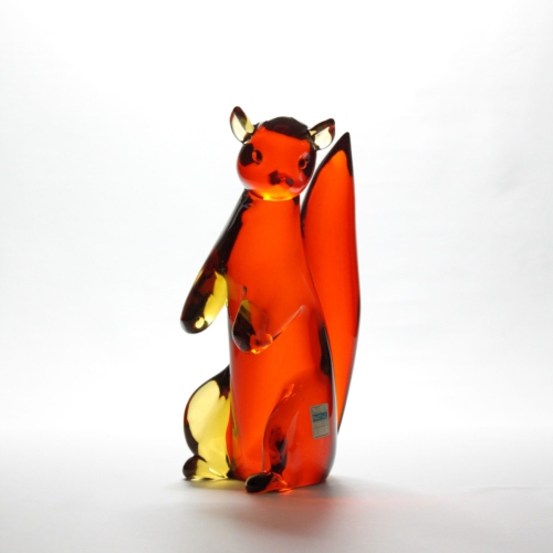 <em><b>Flavio Poli</b><br />Squirrel<br />Italy 1950</em> flavio poli and archimede seguso murano galss sculpture squirrel 1950
