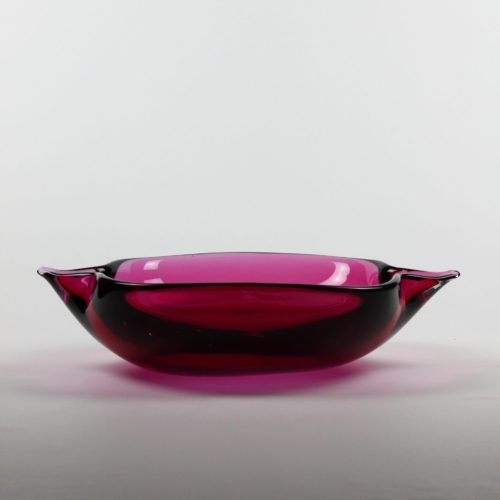flavio poli murano glass bowl purple seguso vetri d arte 1955