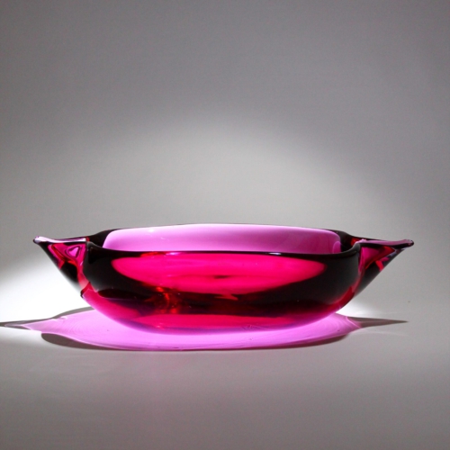flavio poli murano glass bowl purple seguso vetri d arte 1955
