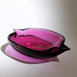 flavio poli murano glass bowl purple seguso vetri d arte 1955