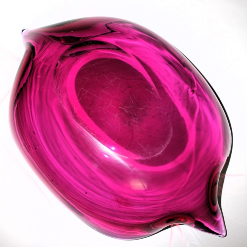 flavio poli murano glass bowl purple seguso vetri d arte 1955