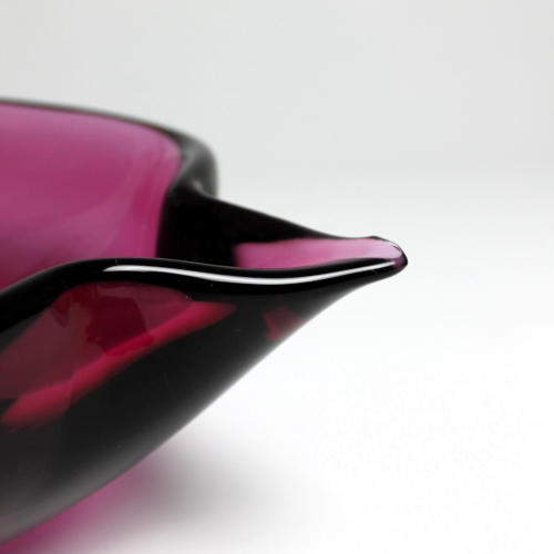 flavio poli murano glass bowl purple seguso vetri d arte 1955
