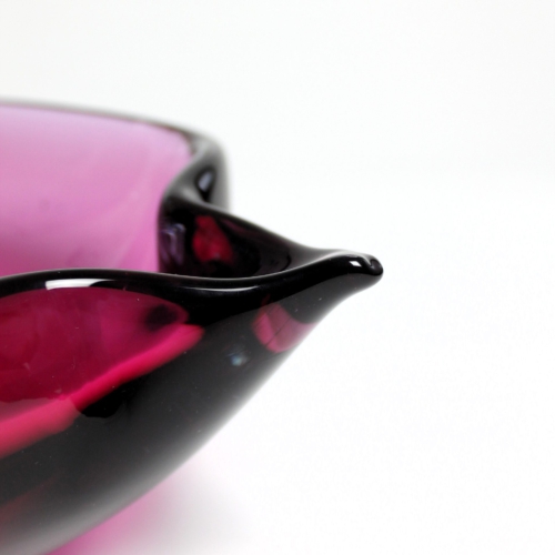 flavio poli murano glass bowl purple seguso vetri d arte 1955