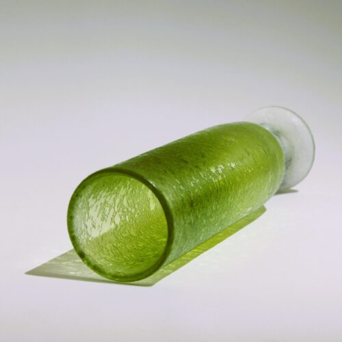 flavio poli murano glass vase corroso green by seguso vetri d arte 1955
