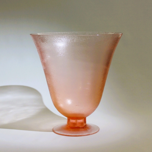 <em><b>FlavioPoli</b><br>Corroso Vase<br>Italy 1950<em/> flavio poli murano glass vase corroso old pink tall by seguso vetri d arte 1950