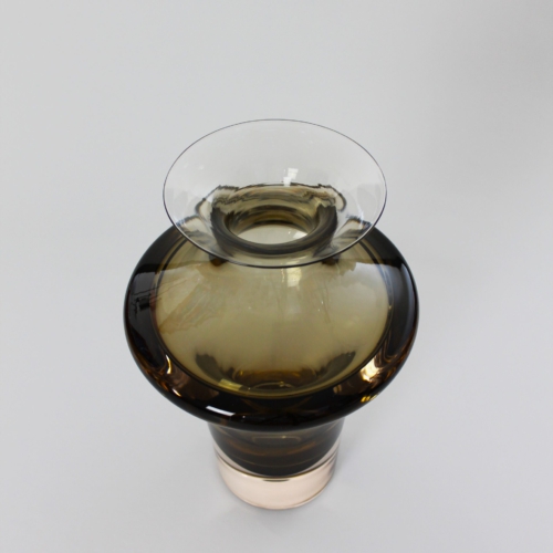 flavio poli seguso vetri d arte murano glass vase rose brown